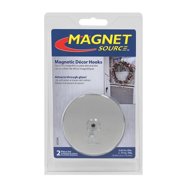 Master Magnetics Magnet Source 2-5/8 in. L X 2.63 in. W Silver Magnetic Hooks 35 lb. pull 2 pc - 07254