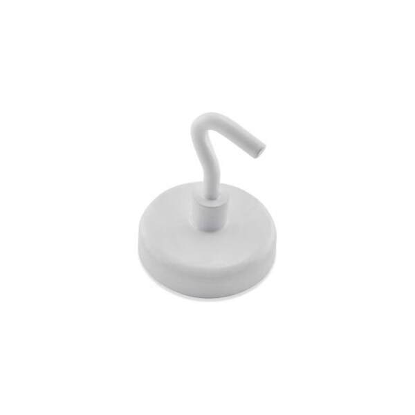 Master Magnetics Master Magnetics Ceramic Magnetic Hook MHHH14BX - 14 Lbs. Pull White Enamel Paint - Pkg Qty 25 - MHHH14BX