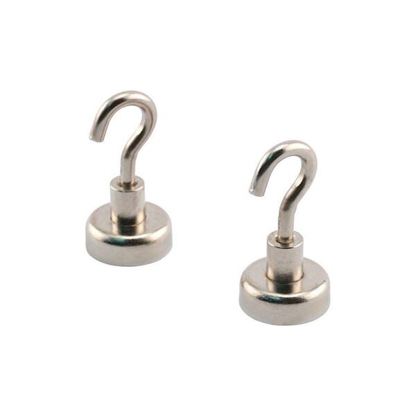 Magnet Source Magnetic Hook 1.4in L X .787in W Silver Neodymium 28 lb. pull Silver Pair - 7632