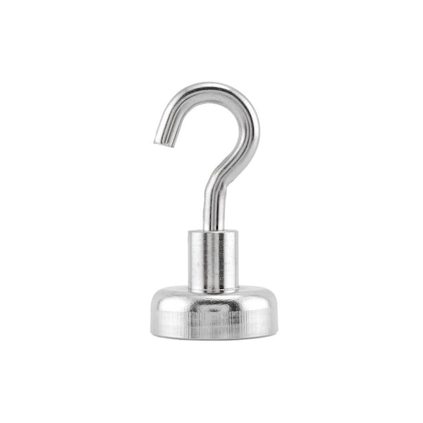Magnet Source Magnetic Hook 1.4in L X .787in W Silver Neodymium 28 lb. pull Silver Pair - 7632