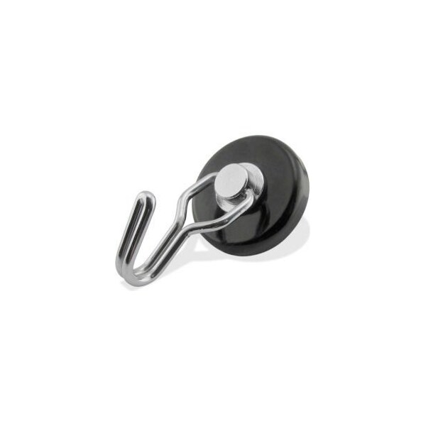 Master Magnetics Master Magnetics Neodymium Swiveling Magnetic Hook 0 - 65 Lbs. Pull Black Powdered Coat, 4PK - 7580