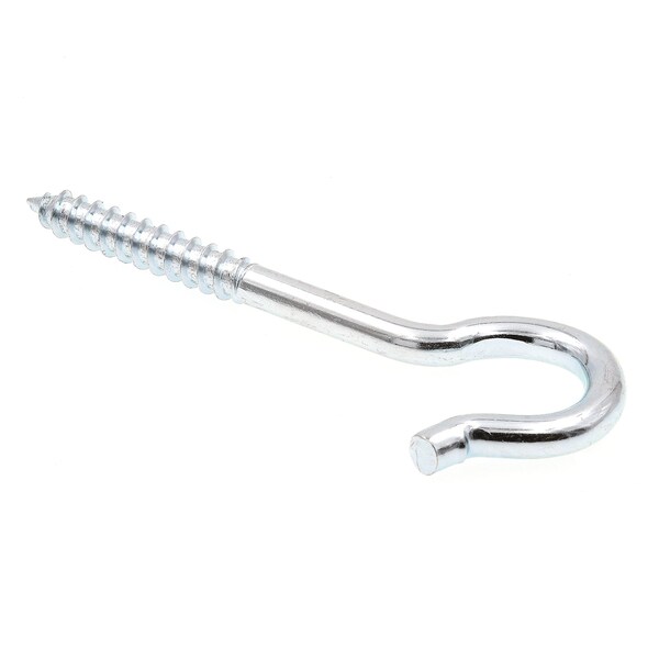 Prime-Line Round Bend Screw Hooks, 3/8 in. X 4-7/8 in., Zinc Plated Steel, PK10 - 9068872
