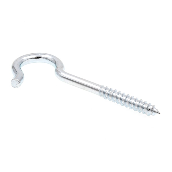 Prime-Line Round Bend Screw Hooks, 3/8 in. X 4-7/8 in., Zinc Plated Steel, PK10 - 9068872