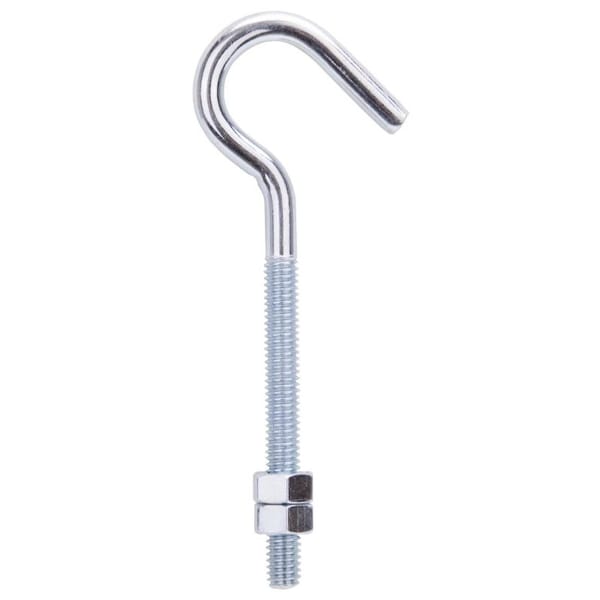 Prosource Hook Bolt, 7.8 mm Thread, 2-7/8 in L Thread, 5 in L, Steel, Zinc - LR325