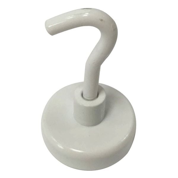 Zoro Select Magnetic Hook, White, 9 Lb, 1 In Dia - 3DXY6