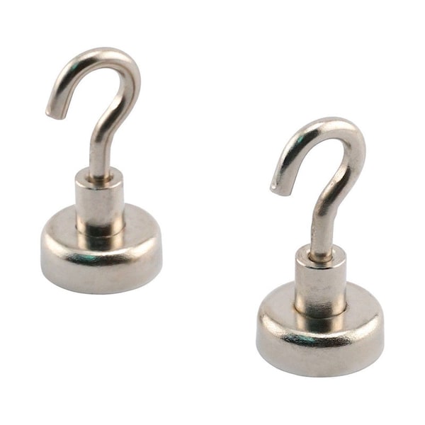 Master Magnetics Magnet Source 1.4 in. L X .787 in. W Silver Magnetic Hook 28 lb. pull 2 pc - 7632