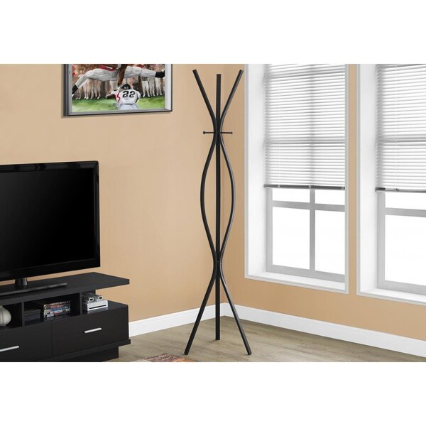 Palacedesigns 72 in. Black Metal Contemporary Style Coat Rack - PA3698990
