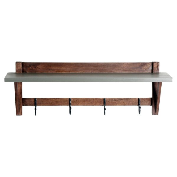 Fondo 40 in. Brookside Concrete-Top Wood Entryway Coat Hook - FO3251373