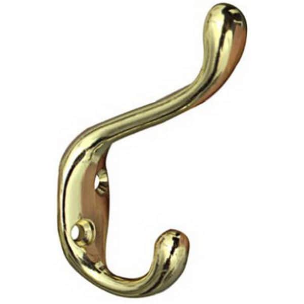 Micasa N248-229 Heavy Duty Bright Brass Coat & Hat Hook - MI577858