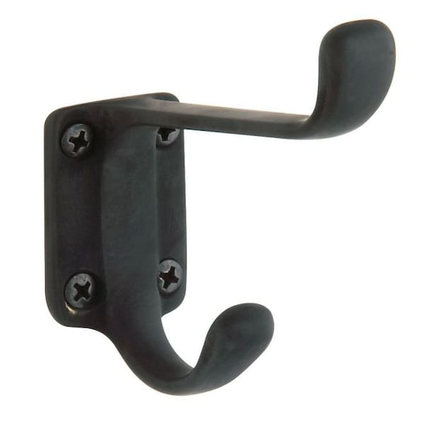 Baldwin Estate Satin Black Coat Hooks, Projection: 3-1/4" - 0781.190