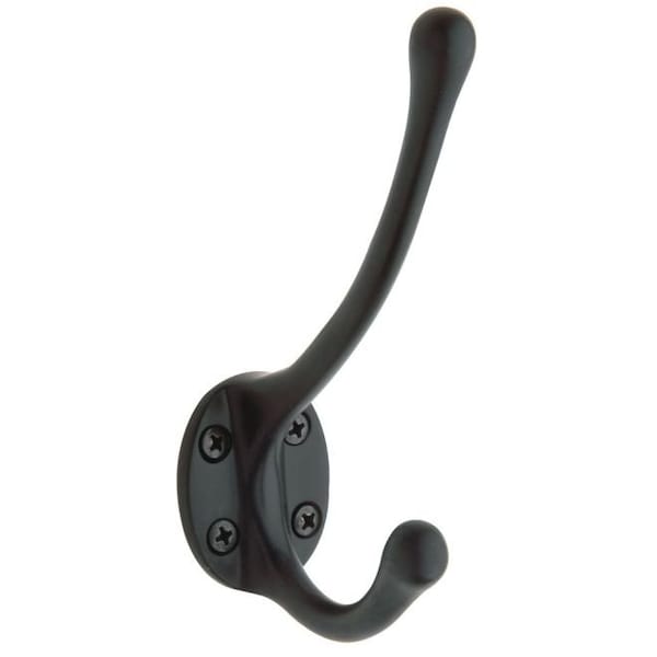 Baldwin Estate Satin Black Coat Hooks, Projection: 3-1/2" - 0742.190