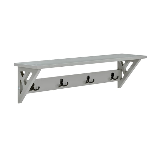 Alaterre Furniture Coventry 36"W Coat Hook with Bench Hall Tree Set, Gray - ANCT030940
