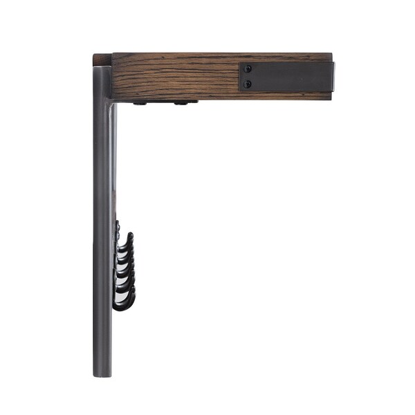 Alaterre Furniture Kyra 42"L Oak and Metal Coat Hook with Shelf and Bench Set - ANKY0324RBG