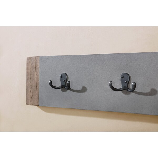 Alaterre Furniture Newport 40" Coat Hook and Faux Concrete Bench Set - ANNP032471