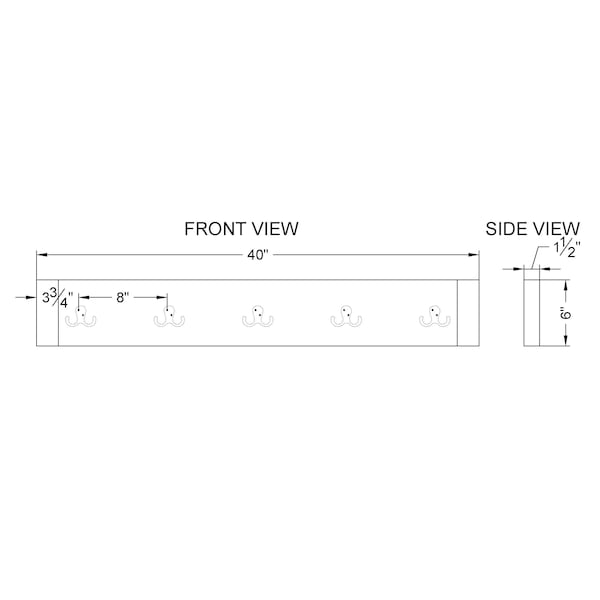 Alaterre Furniture Newport 40" Coat Hook and Faux Concrete Bench Set - ANNP032471