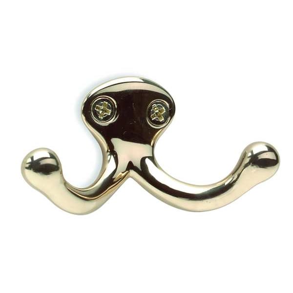 Zoro Select Coat and Garment Hook, 2 Ends, 1-1/2 In - 4JH11