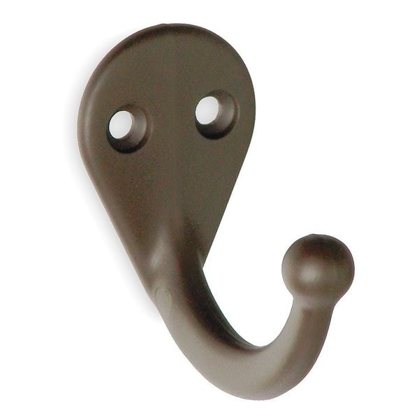 Zoro Select Coat and Hat Hook, Bronze, L 1 3/4 In - 1XNH3