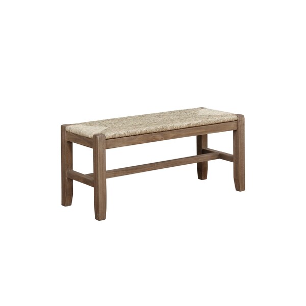 Alaterre Furniture Newport 40" Coat Hook with Shelf and Rush Bench Set - ANNP042971