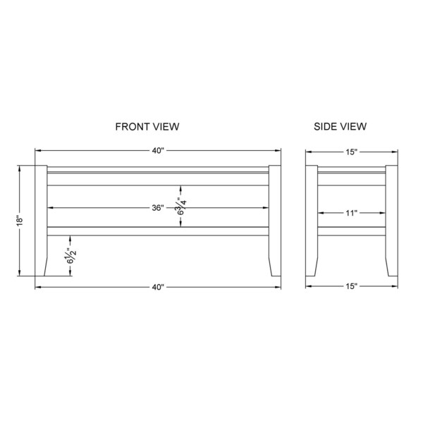 Alaterre Furniture Newport 40" Coat Hook and Rush Seat Bench Set - ANNP042471
