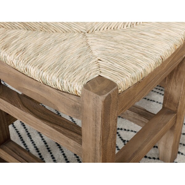 Alaterre Furniture Newport 40" Coat Hook and Rush Seat Bench Set - ANNP042471
