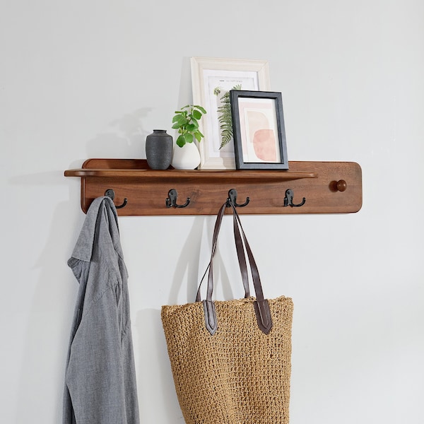 Alaterre Furniture Calais Coat Hook, Warm Chestnut - ANCA2970