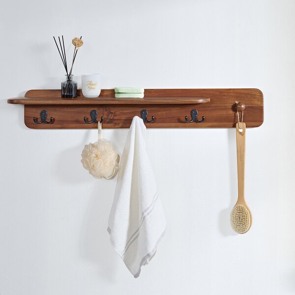 Alaterre Furniture Calais Coat Hook, Warm Chestnut - ANCA2970