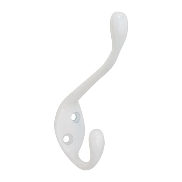National Hardware National Hardware White Zinc Decorative Ball Tip Heavy Duty Garment Hook 35 lb. cap. 1 pk - N266-056