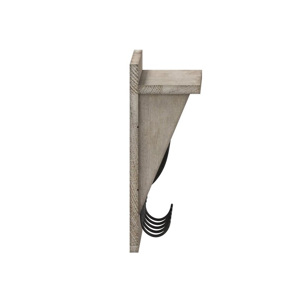Flash Furniture 24" Weathered Wall Mount Shelf with Hanging Hooks - HFKHD-GDIS-CRE8-142315-GG