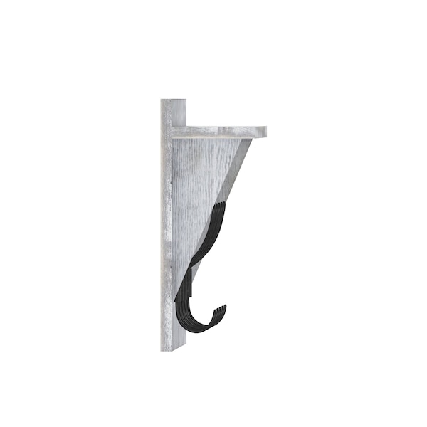 Flash Furniture 24" Whitewash Wall Mount Shelf with Hanging Hooks - HFKHD-HEF0-CRE8-732315-GG