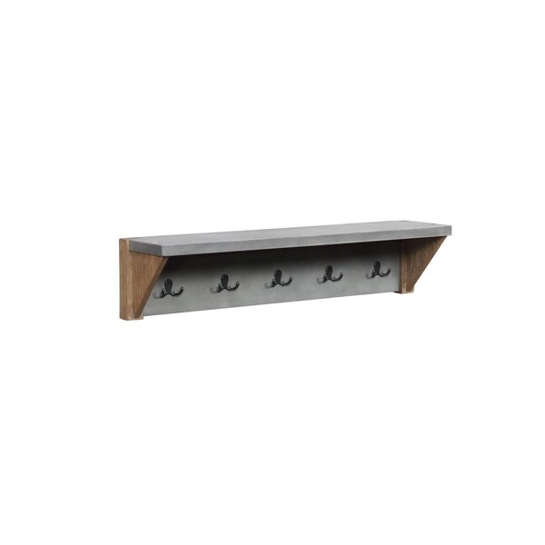 Fondo 40 in. Newport Coat Hook with Shelf, Concrete Gray - FO3850435