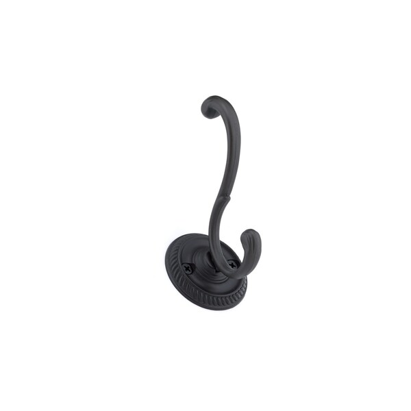 Onward 3 78inch 98 mm Classic Metal Coat Hook, Matte Black Finish - 238MATV