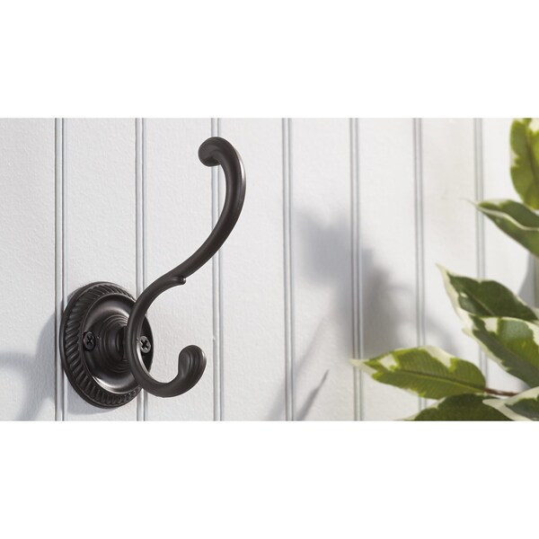 Onward 3 78inch 98 mm Classic Metal Coat Hook, Matte Black Finish - 238MATV