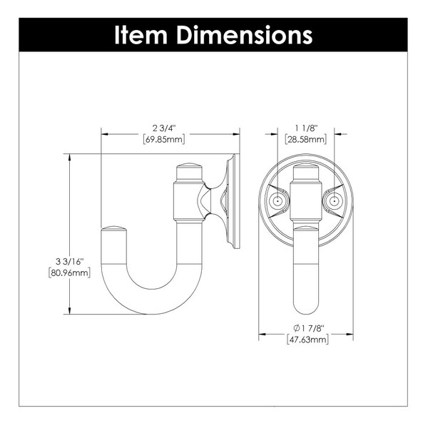 Hickory Hardware Piper Collection Hook 1-1/8 Inch Center to Center Champagne Bronze Finish - H077859CBZ