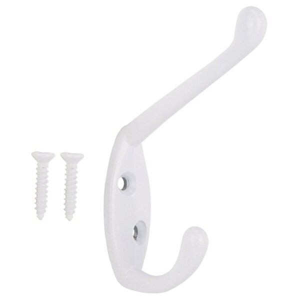 Prosource Coat and Hat Hook, 22 lb, 2-Hook, 1-1/64 in Opening, Zinc - H6172168W-BC3L-PS