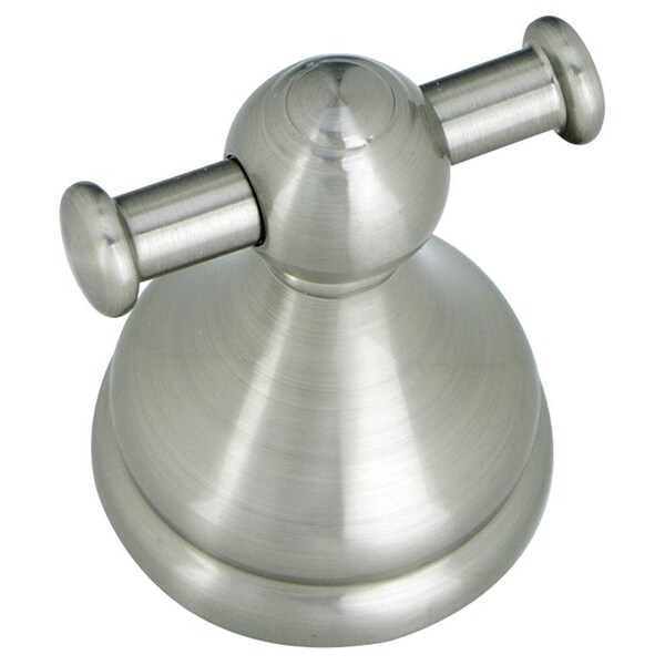 Boston Harbor Double Robe Hook, 2-Hook, Zinc, Brushed Nickel, Wall Mounting - L5053-13B-10-3L