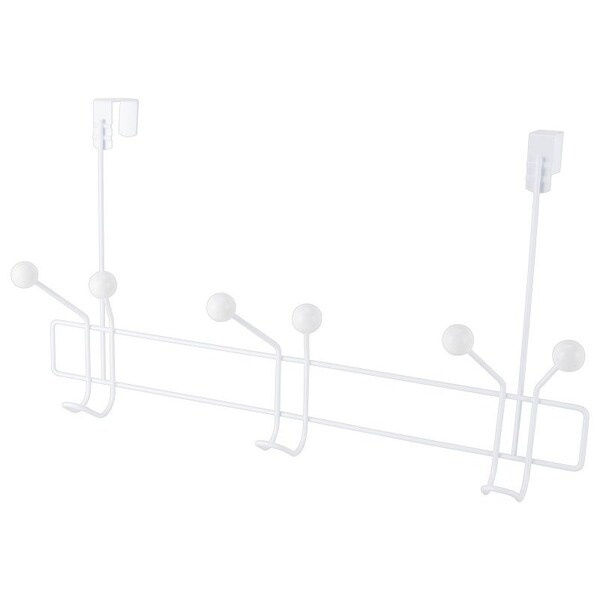 Simple Spaces Door Garment Hook, 6 lb, 3-Hook, Steel, Powder Coated, Hanging Mounting - SS-HG3-50-PE-3L