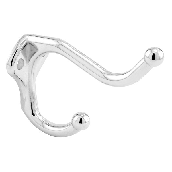 Prime-Line Coat Hook, 3 in. Projection, Cast Zamak Construction, Chrome Plated Finish Single Pack - 656-6635