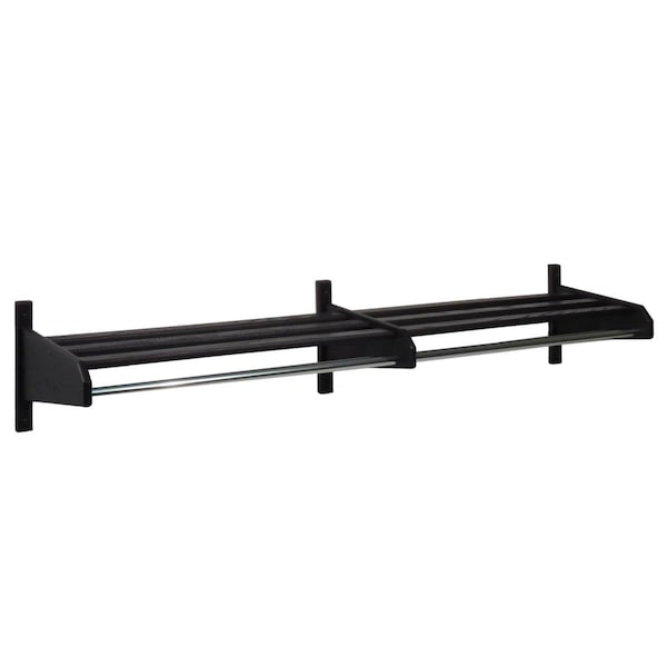 Palacedesigns 74 in. Oak Coat & Hat Rack - 1 in. Dia. Bar, Black - PA3276865