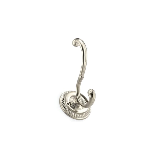 Onward 3 78inch 98 mm Classic Metal Coat Hook, Brushed Nickel Finish - 238NBV