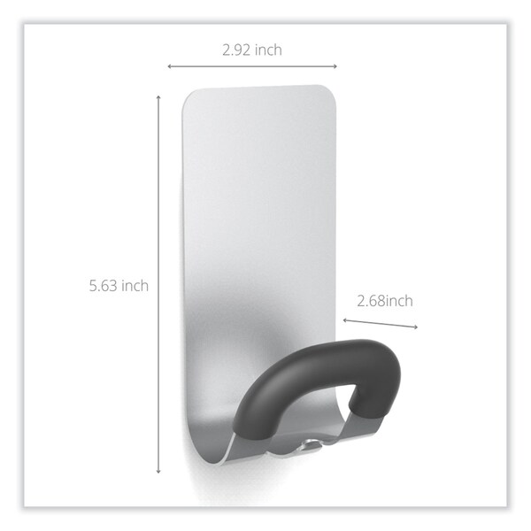Alba Magnetic Coat Peg, ABS/Magnet/Steel, Black/Silver, Supports 11 lbs - 3129710017133