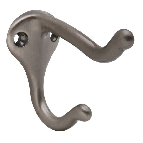 Schlage Schlage 1-3/4 in. L Pewter Brass Medium Coat and Hat Hook 1 pk - SPS571MB-620