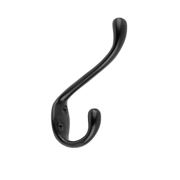 Onward 4 14inch 108 mm HeavyDuty Utility Metal Coat Hook, Black Finish - 237FBV