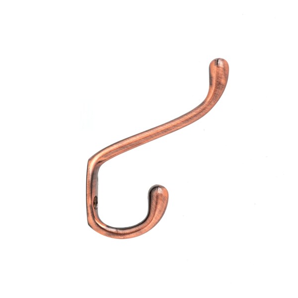 Onward 4 14inch 108 mm HeavyDuty Utility Metal Coat Hook, Brushed Antique Copper Finish - 237ACBV