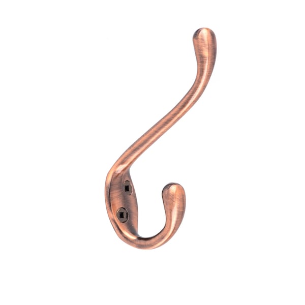 Onward 4 14inch 108 mm HeavyDuty Utility Metal Coat Hook, Brushed Antique Copper Finish - 237ACBV