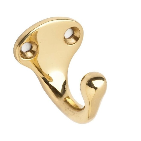 Ives Commercial Aluminum Single Wardrobe Hook Bright Brass Finish - 581A3