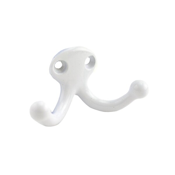 Ives Commercial Aluminum Double Wardrobe Hook White Finish - 582AW