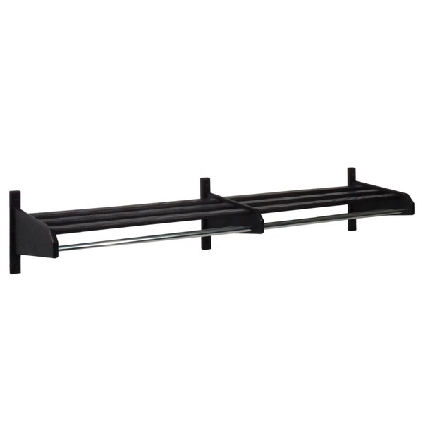 Palacedesigns 66 in. Oak Coat & Hat Rack - 1 in. Dia. Bar, Black - PA3276864