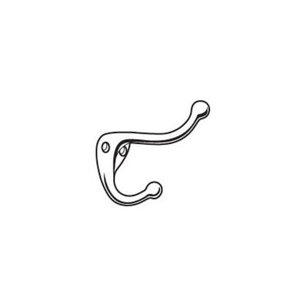 Designs-Done-Right 300-619 Satin Nickel Double Coat Hook - Satin Nickel - DE2953677