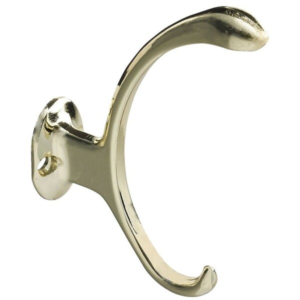 National Hardware V8008 Garment Hook, 2-Hook, Zinc, Brass - N806-806
