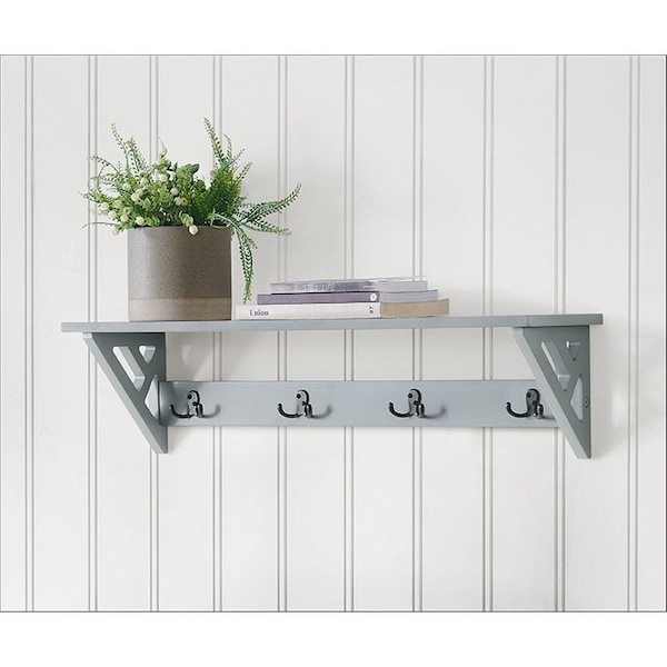 Alaterre Furniture Coventry 36"W Coat Hook with Shelf, Gray - ANCT0940